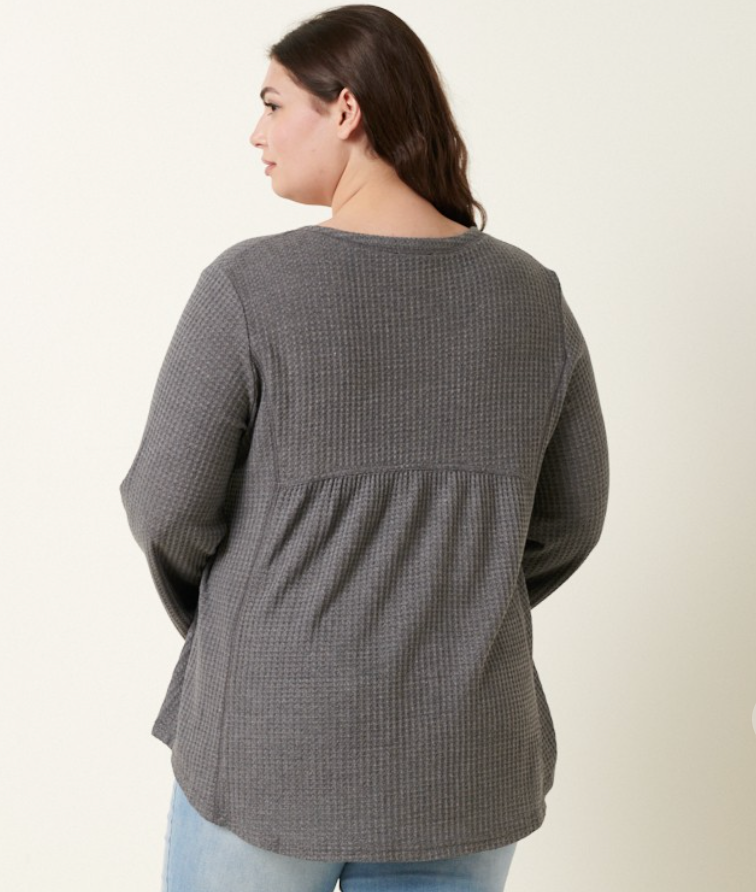 Curvy Waffle Henley Top