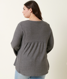 Curvy Waffle Henley Top