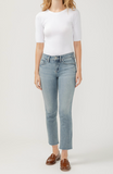Silver Suki Mid Rise Straight Crop Luxe Stretch Jeans