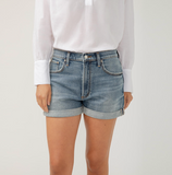 Silver Boyfriend Mid Rise Shorts