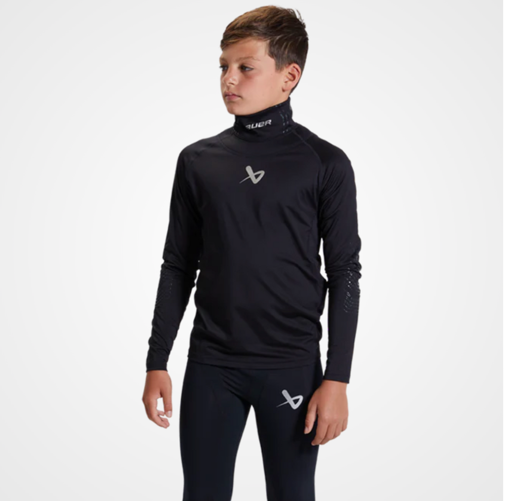 Bauer Long Sleeve Cut-Resistant Neck Protector Base Layer Youth