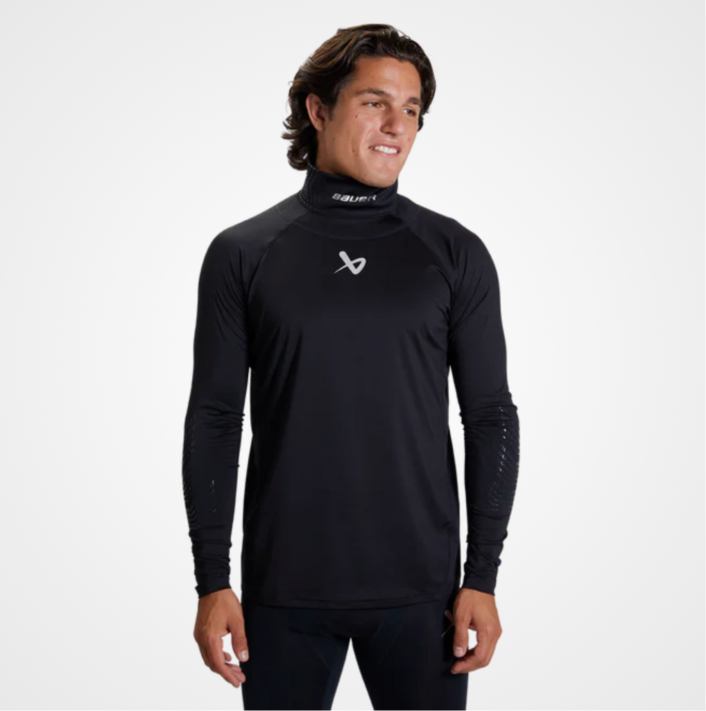 Bauer Long Sleeve Cut-Resistant Neck Protector Base Layer Senior