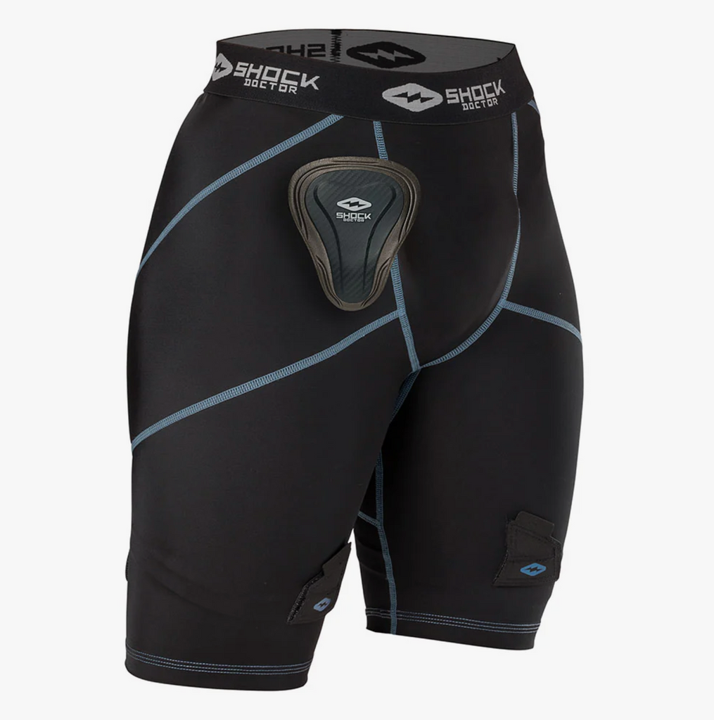 Shock Doctor Women's and Girls' Compression Hockey Shorts with Pelvic Protector