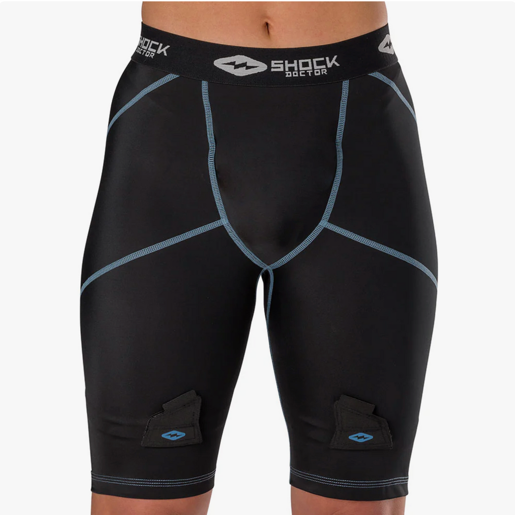 Shock Doctor Women's and Girls' Compression Hockey Shorts with Pelvic Protector