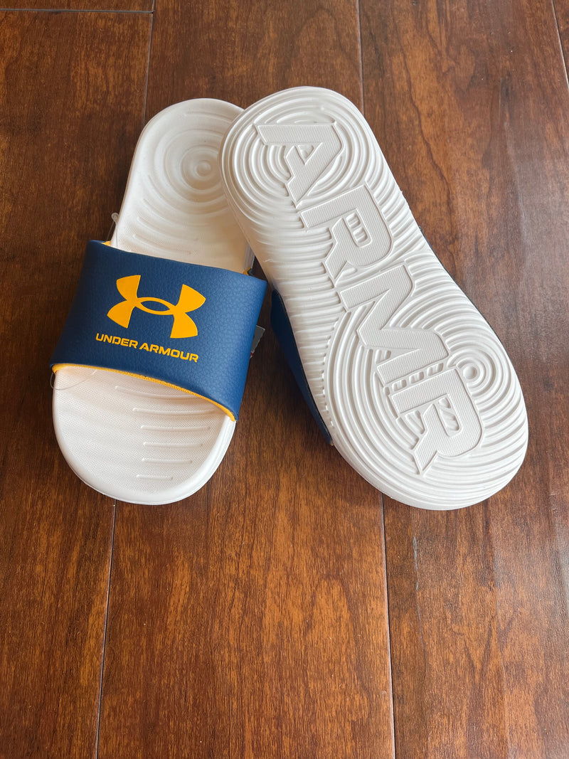 Boys ua slides best sale