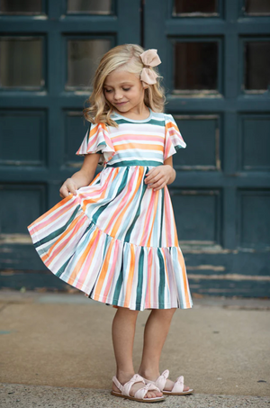 Girls' Lily Striped Spring Dress