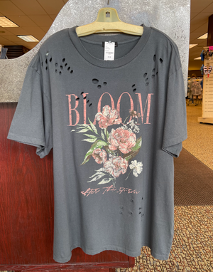 Graphic Distressed Bloom Tee