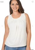 Curvy Sleeveless Pleat Top