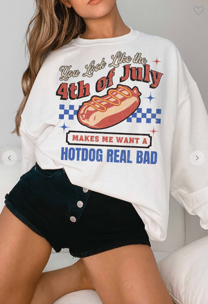 "Makes me want a hot dog real bad" Crewneck Sweater