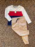 Little Boys' Henley and Khaki 2 Piece Set