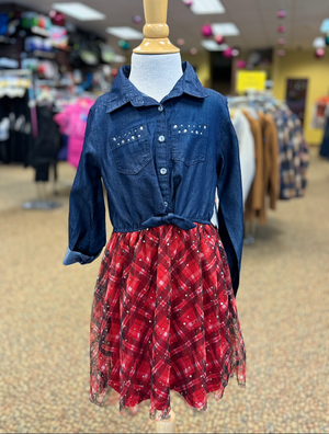 Girls' Denim Flannel Dress