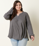 Curvy Waffle Henley Top