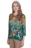 Alfred Dunner Paisley Ombre Top