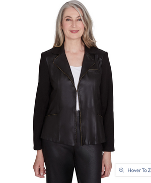 Alfred Dunner Faux Leather Jacket