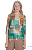 Alfred Dunner Color Block Textured Top