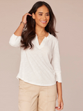 Democracy Split V-neck Hem Knit Top