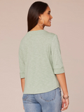 Democracy Split V-neck Hem Knit Top