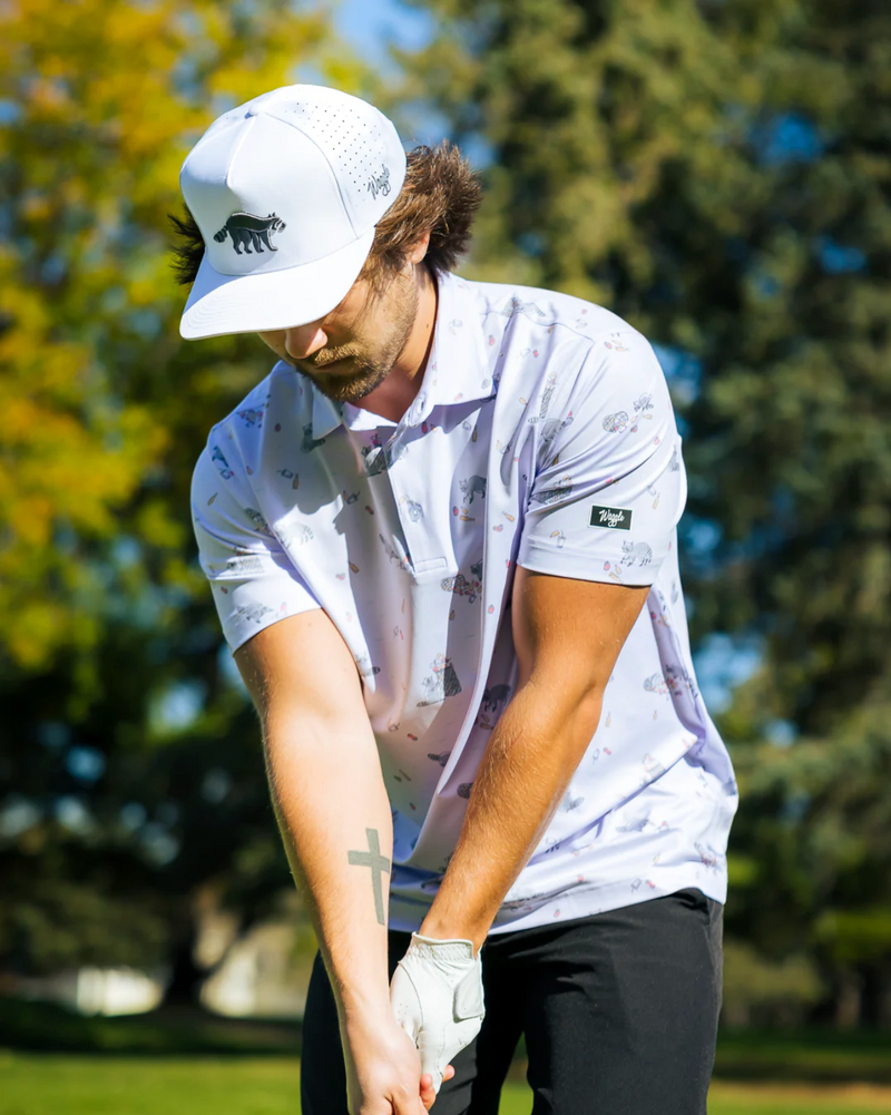 Waggle Bev Cart Raccoon Golf Hat