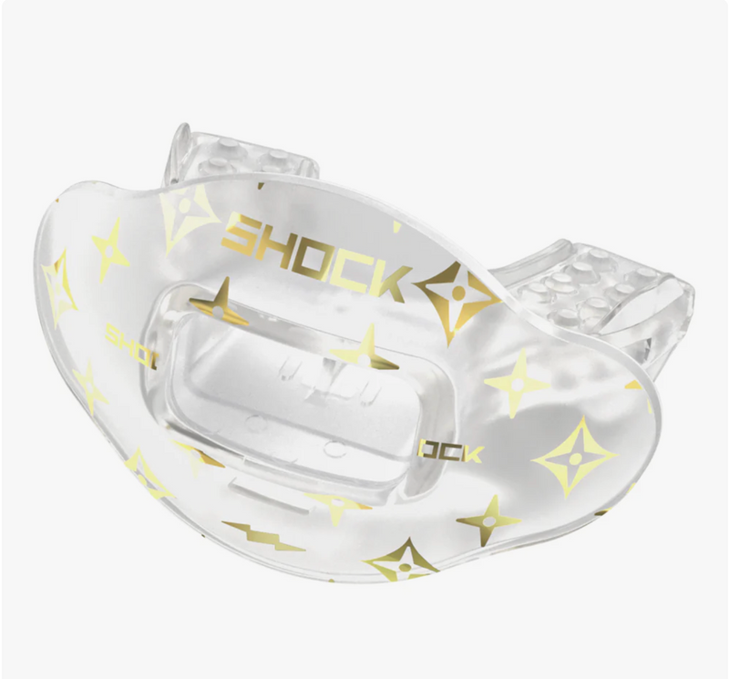Shock Doctor Clear Gold Lux Max AirFlow Football Mouthguard Adult