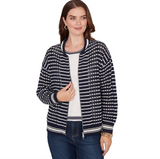 Ruby Road Knit Stitch Zip Sweater