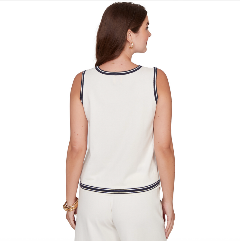 Ruby Road Tipped Trim Sweater Tank Top