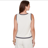 Ruby Road Tipped Trim Sweater Tank Top