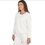 Ruby Road Bubble Hem Fleck Knit Pullover Top