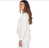 Ruby Road Bubble Hem Fleck Knit Pullover Top