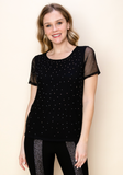 Vocal Embellished Mesh Top