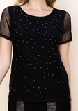 Vocal Embellished Mesh Top