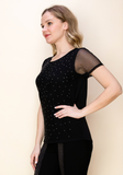 Vocal Embellished Mesh Top