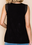 Vocal Sleeveless Stud Top