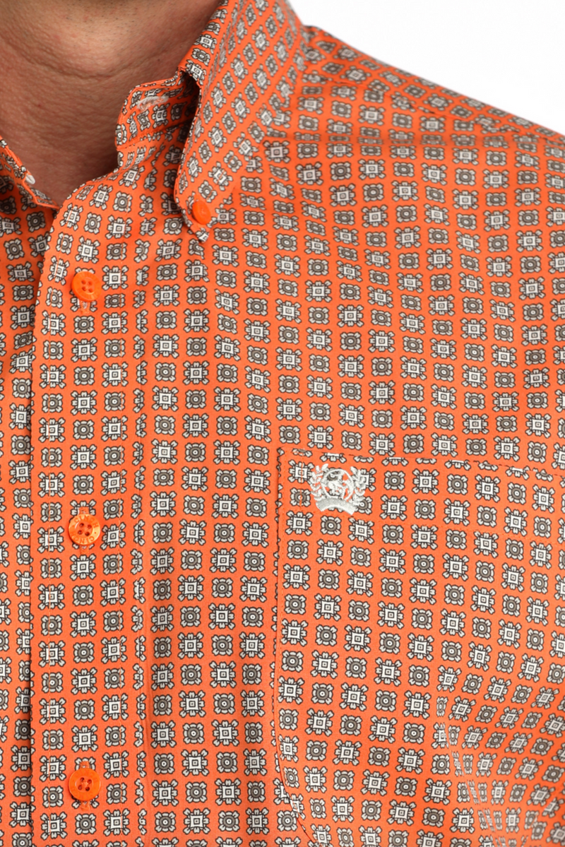 Cinch Geo Short Sleeve Button Down Shirt