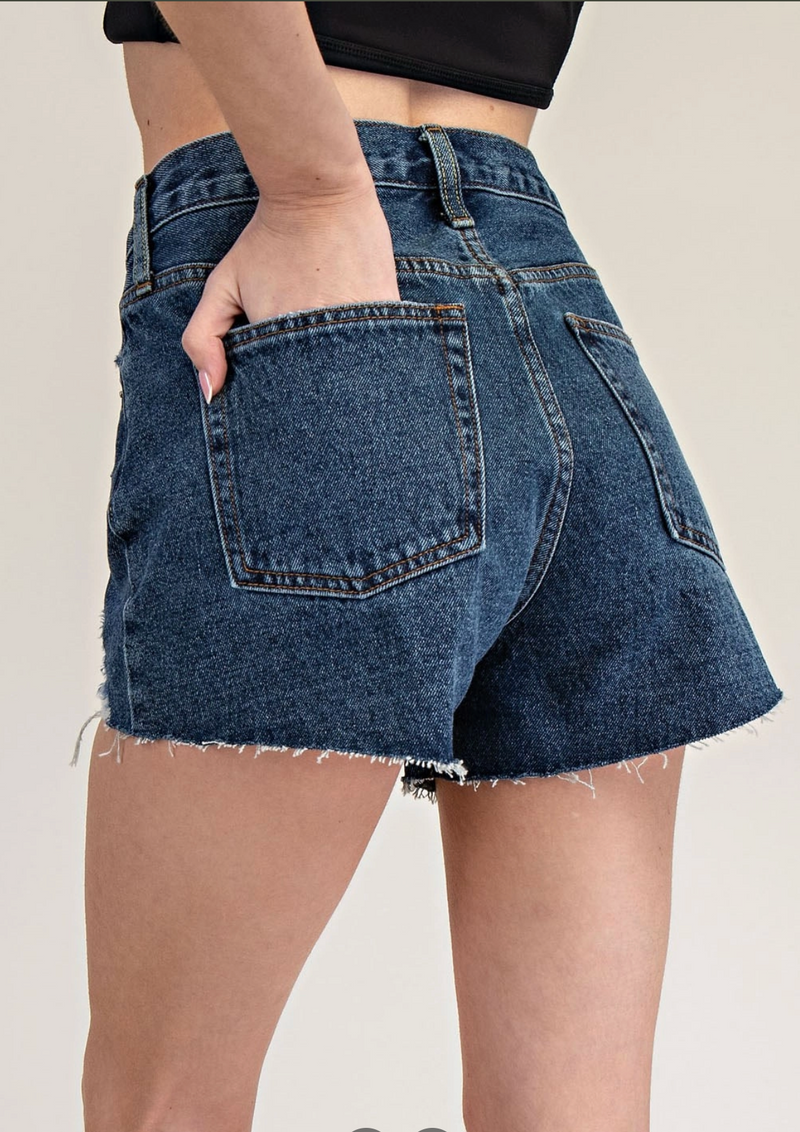 High Waist Women's Distressed Denim Shorts