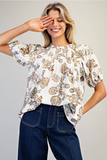 Floral Puff Top