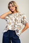Floral Puff Top