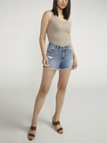 Silver Suki Mid Rise Luxe Stretch Shorts