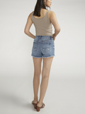 Silver Suki Mid Rise Luxe Stretch Shorts