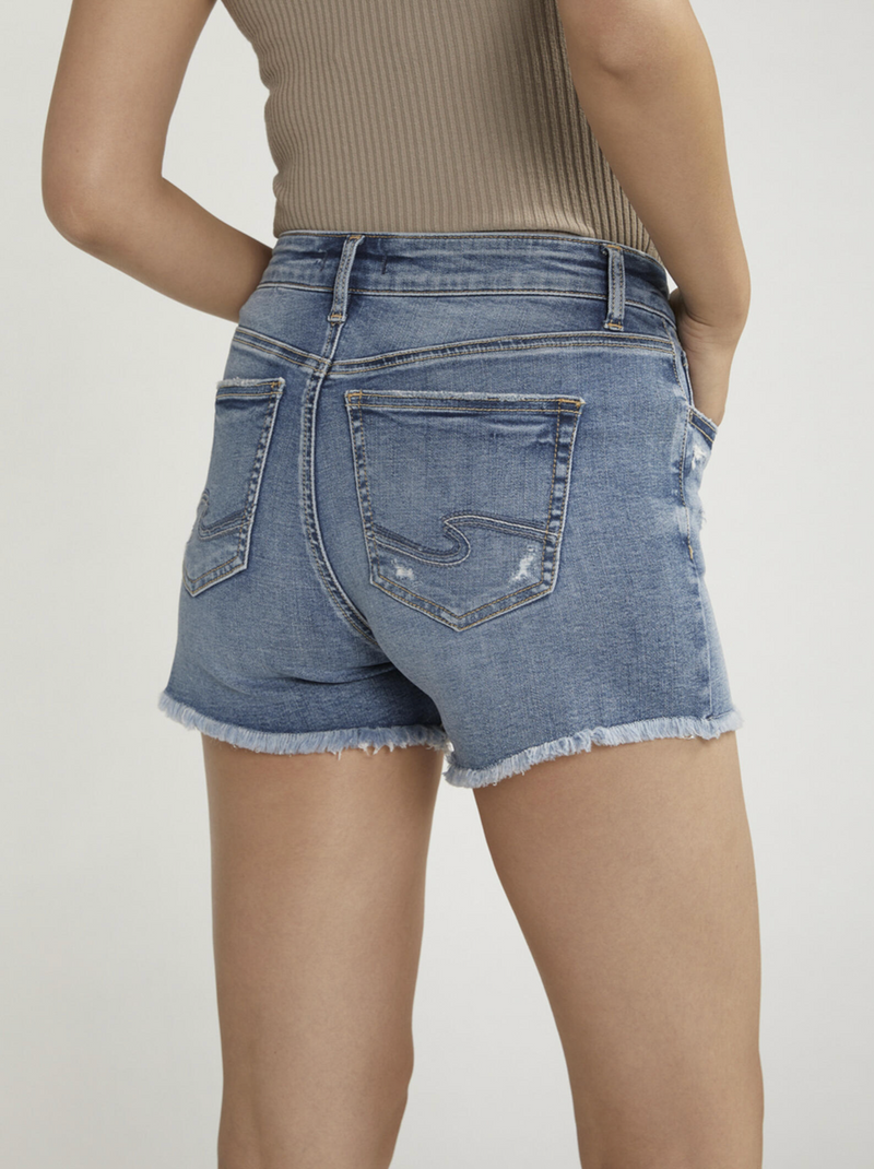 Silver Suki Mid Rise Luxe Stretch Shorts