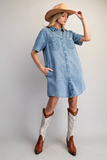 Western Embroidered Mini Dress