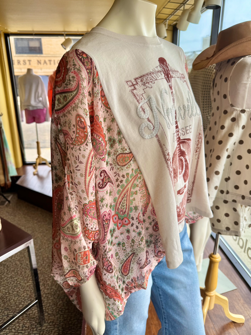 Nashville Graphic Flutter Sleeve Tee