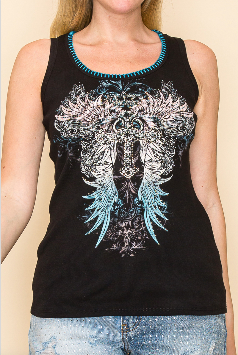 Vocal Curvy Contrast Tank