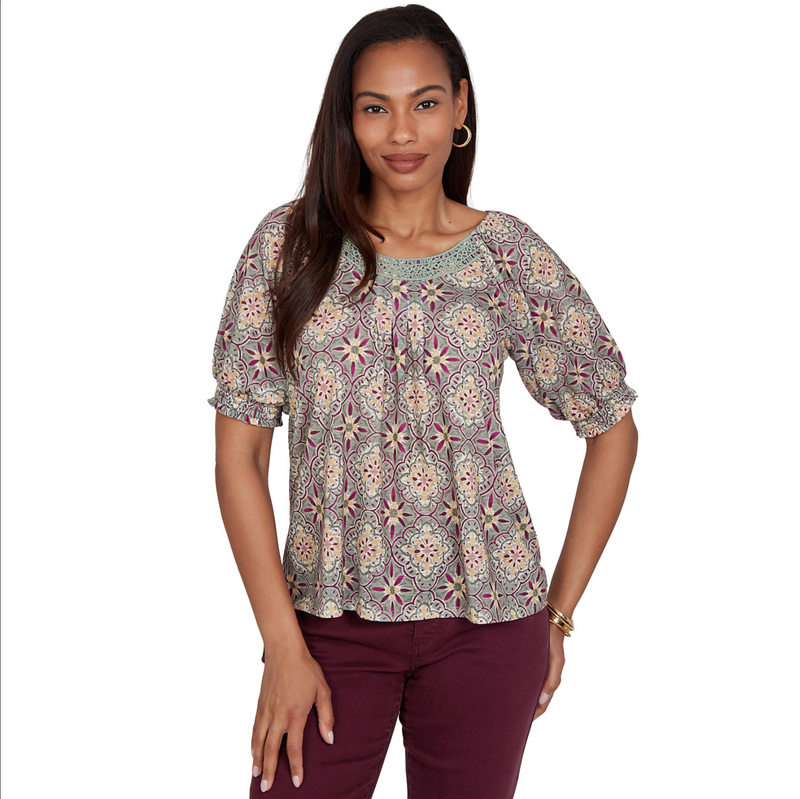 Ruby Rd. Missy Desert Geo Top
