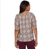 Ruby Rd. Missy Desert Geo Top