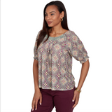 Ruby Rd. Missy Desert Geo Top