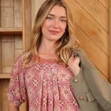 Ruby Rd. Missy Desert Geo Top