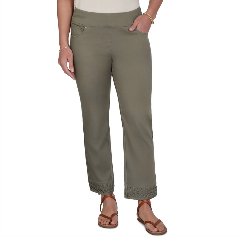 Ruby Rd. Missy Pleated Hem Soft Denim Ankle Pant