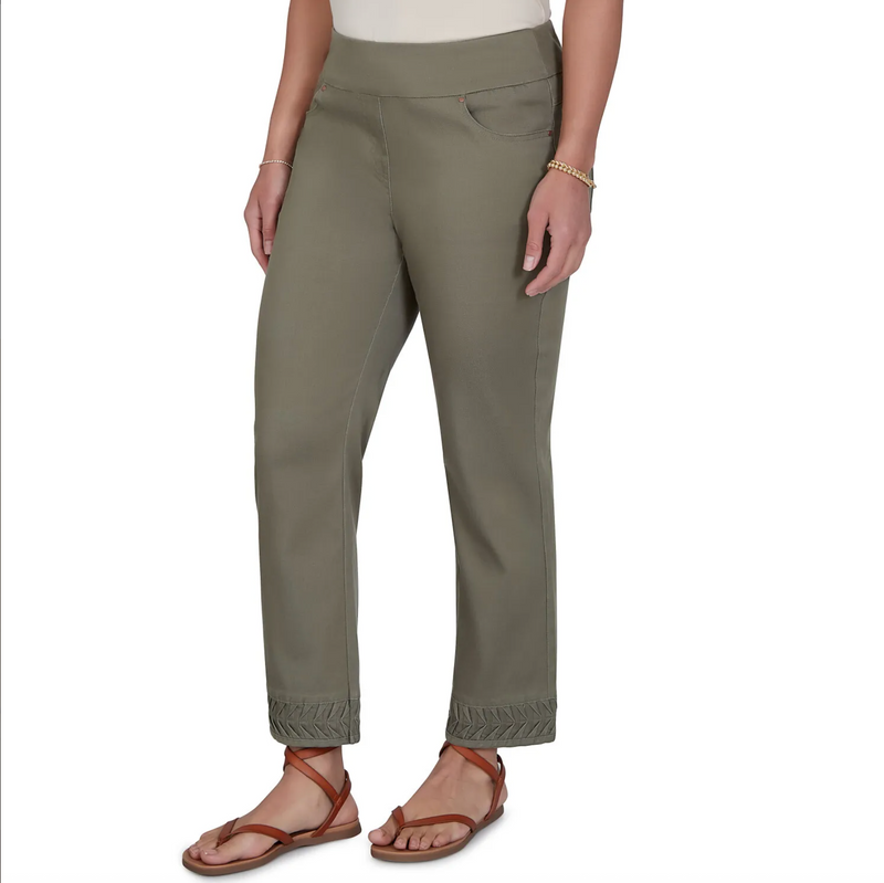 Ruby Rd. Missy Pleated Hem Soft Denim Ankle Pant