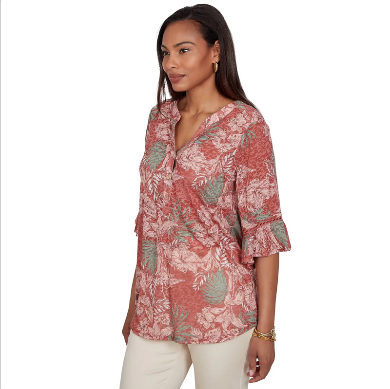 Ruby Rd. Missy Tropic Floral Blouse