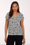 Ruby Rd. Floral Mono V Neck